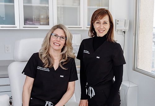 Doctors Marnie Fisher and Elena Poulos of Kingsway Dermatology