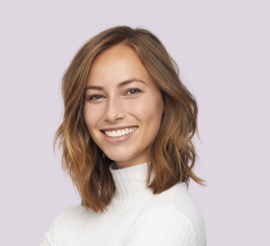 Blond woman wearing her beautiful smile